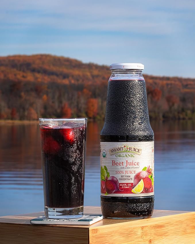 Smart Juice Organic Beet Juice - 33.8 fl oz (1L) - (Pack of 6) 100% Juice Not From Concentrate
