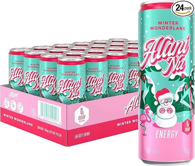 Alani Nu Winter Wonderland Sugar Free Low Calorie Energy Drinks 200mg Caffeine Biotin B Vitamins Zero Sugar 10 Calories 12 Fl Oz Cans 24 Pack