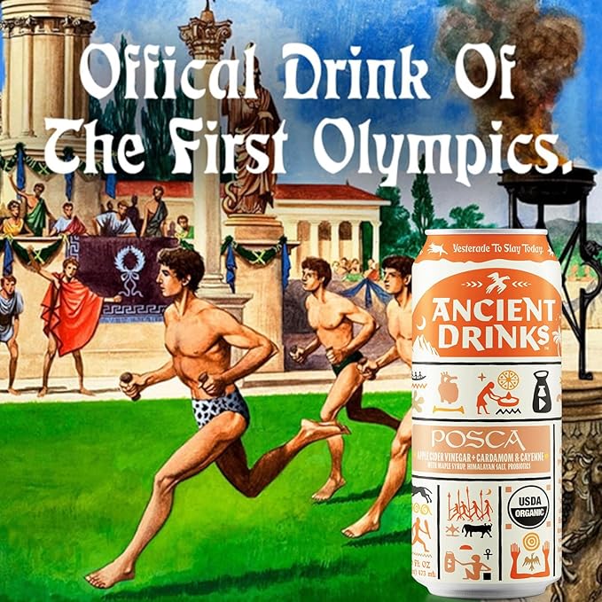 ANCIENT DRINKS Posca Apple Cider Vinegar Electrolyte Drink – Organic ACV Hydration Beverage with Probiotics &amp Natural Electrolytes – Ancient Roman Inspired Sports Drink – Cayenne &amp Cardamom –