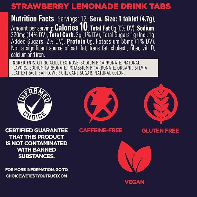 GU Energy Hydration Electrolyte Drink Tablets Enhanced Endurance Sports Drink for Running Cycling Triathlon 4-Count (48 Servings) Strawberry Lemonade