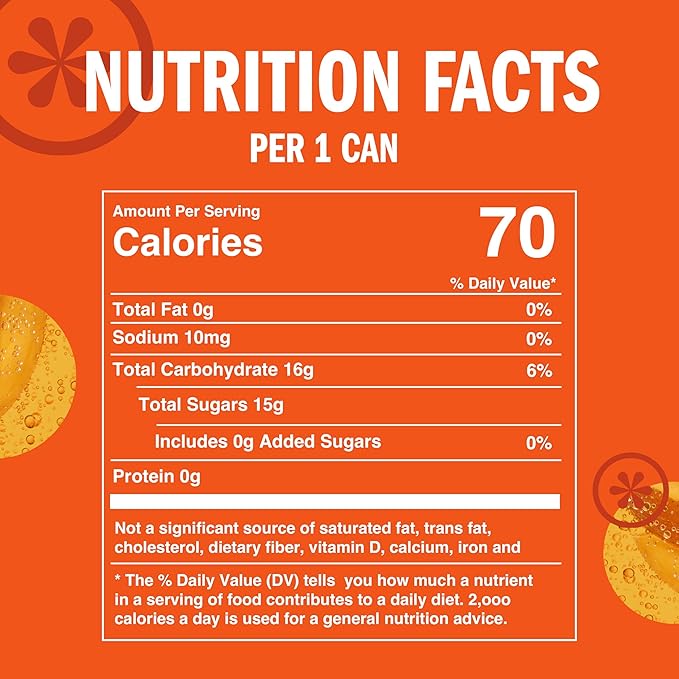 IZZE Sparkling Water Juice Beverage Blend Mango No Sugar Added 8.4 FL OZ 24 Cans