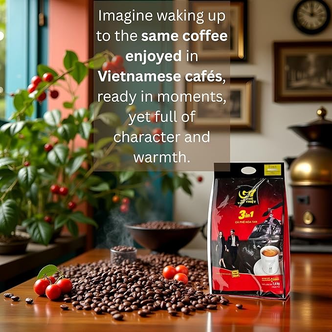 2 Pack Trung Nguyen G7 3-in-1 Instant Premium Vietnamese Coffee 100 Servings Sticks x16g Beverage Vietnam Origin (2 Pack)