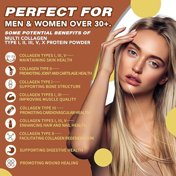 Zammex Multi Collagen Protein Powder Type I &amp III &amp V &amp X Hydrolyzed Collagen Peptides for Women &amp Men Supports Hair and Skin Gut Health 41 Servings Chocolate