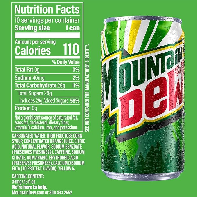 Mountain Dew's Original Soda 7.5 fl oz Mini Cans (30-Pack)