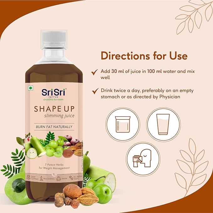 Sri Sri TATTVA shuddhta ka naam Shape Up Juice - Slimming Juice 1L 33.81 Fl Oz (Pack of 1)
