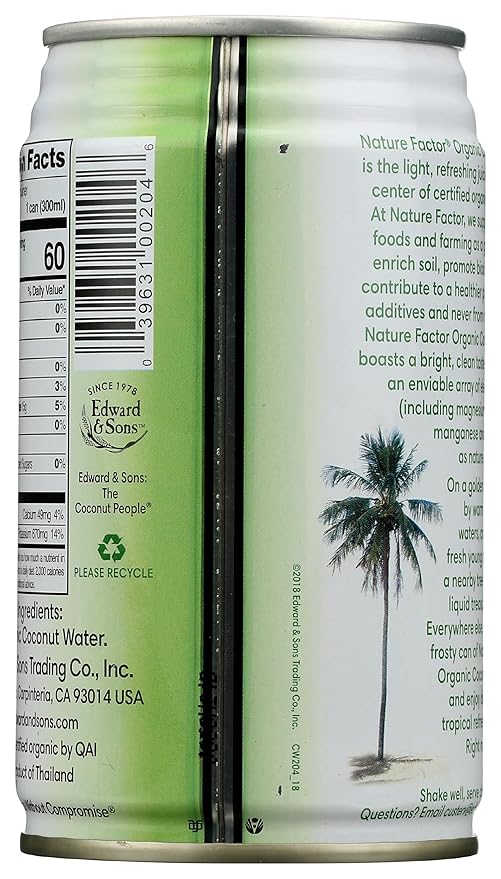 Nature Factor Organic Coconut Water 10 oz. (Pack of 12)