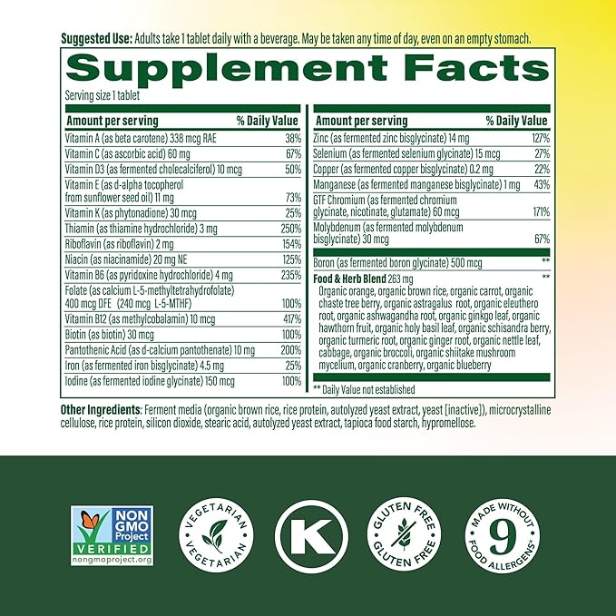 MegaFood Multivitamin for Women 40+ One Daily Womens Multivitamin - with Methylated B12 Methyl Folate Vitamin D3 C &amp Zinc - Energy Metabolism Immune Support &amp Bone Health Vegetarian 60 T
