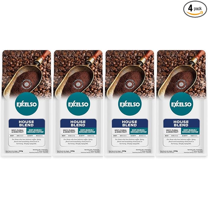 Excelso House Blend Ground Coffee 200g (Pack of 4)