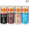 RISE Brewing Co. | Nitro Cold Brew Coffee | Gluten-Free Vegan | Organic &amp Non-GMO | 3x Original Black 3x Oat Milk Latte 3x Oat Milk Mocha 3x Oat Milk Vanilla Latte 7 Fl Oz (Pack of 12)
