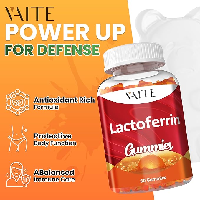 Lactoferrin Supplements 500mg – Supports Digestion &amp Gut Barrier Chewable Supplement for Adults Advanced Daily Wellness Gluten Free Soy-Free Sugar-Free Gummy Non-GMO Formula 60 Gummies