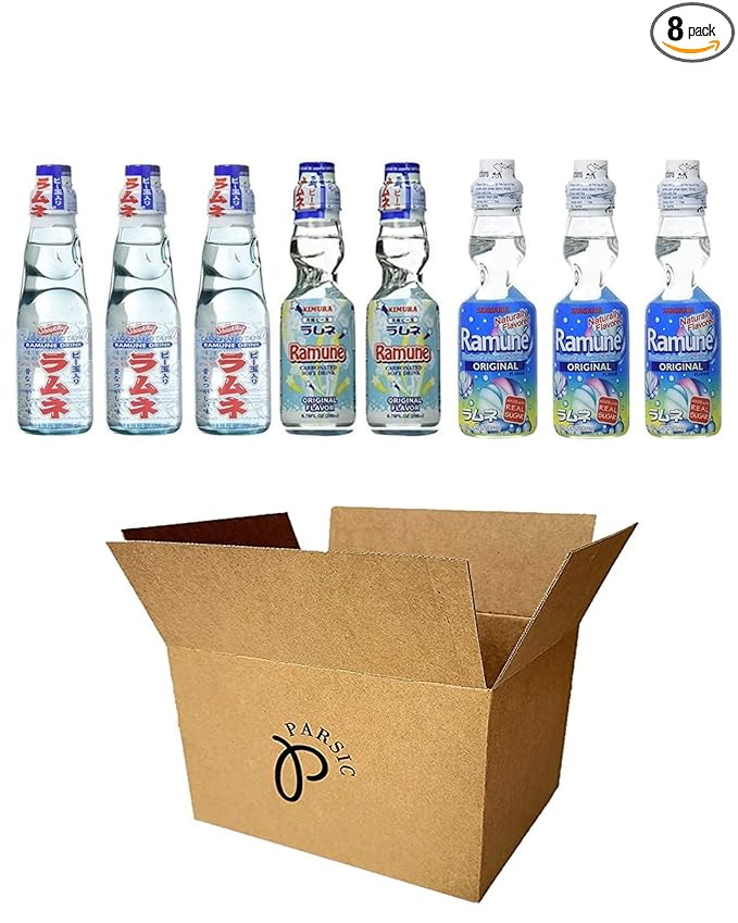 RAMUNE Japanese Soft Drink variety-pack 8 Bottles 6.76 Fluid Ounce (Choice No 1)