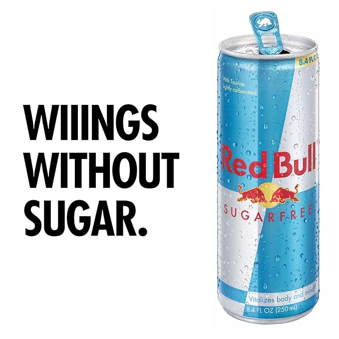 Red Bull Sugar Free and Original Energy Drink Bundle 12 and 8.4 Fl Oz Cans