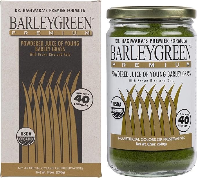 Dr. Hagiwara's Original Premium w/Kelp - Organic Barley Grass Juice Powder 8.5oz (240g) - 40 Servings