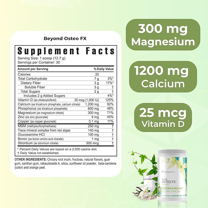 Youngevity Beyond Osteo FX - Tropical Vanilla | Healthy Bone Support | Multi-Vitamin Powder | 30 Servings (3 Canisters)