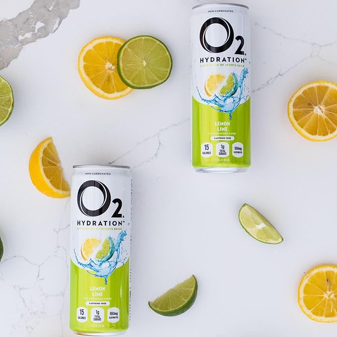 O2 Lemon Lime Post Workout Recovery Drink - Powerful Electrolyte Drink for Daily Hydration