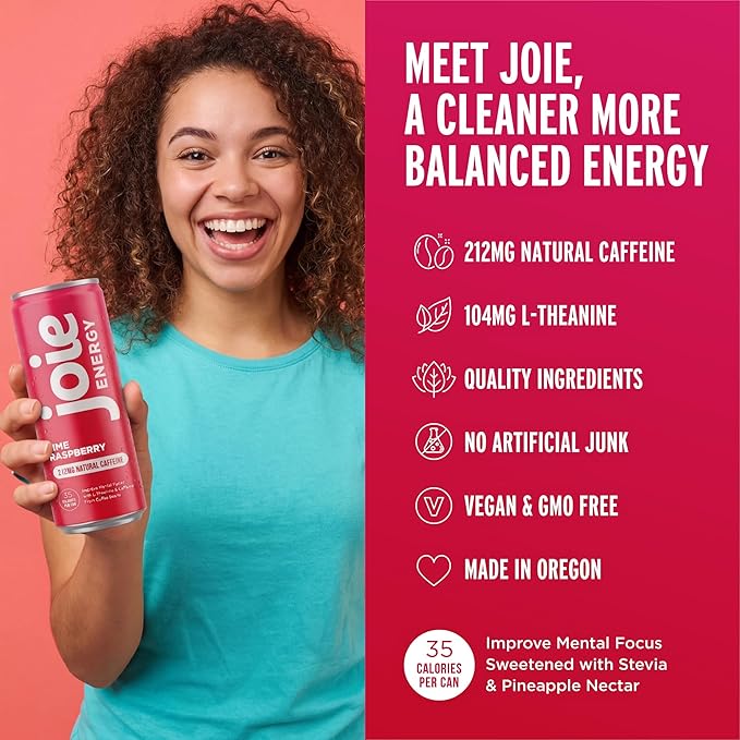 Joie Energy Drink (Lime Raspberry 12 Fl Oz (Pack of 12))