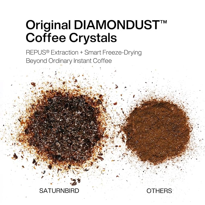 Saturnbird Instant Coffee Pods French Roast 100% Arabica Freeze-dried Coffee without Machine Brew with Hot/Cold Water or Milk 24 Count (NO.6)