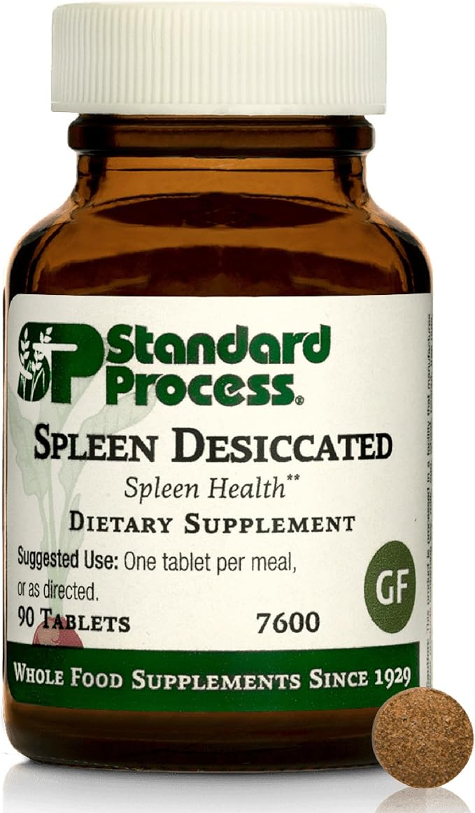 Standard Process Spleen Desiccated - Whole Food-Based Supplement to Support Spleen Health - Aid Healthy Immune System - Supplement with Proprietary Blend with Bovine &amp Ovine Spleen - 90 Tablets