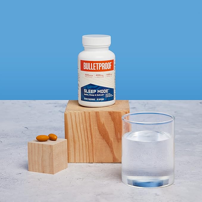 Bulletproof Sleep Mode Softgels 60 Count Supplement with Brain Octane C8 MCT Oil to Support Sleep