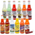 Lester and Melba's Fixins Soda | 12 Pack of Unique and Strange Flavored Soda Pop with Real Cane Sugar | 12 oz Glass Bottles in a Mixed 12 Pack Sampler with Crazy Soda Pop Bottle Opener