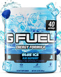 G Fuel Blue Ice Energy Drink Powder Pre Workout Caffeine Mix for Gaming Sugar Free Focus Amino Vitamin + Antioxidants 9.9oz (Blue Raspberry 40 Servings)