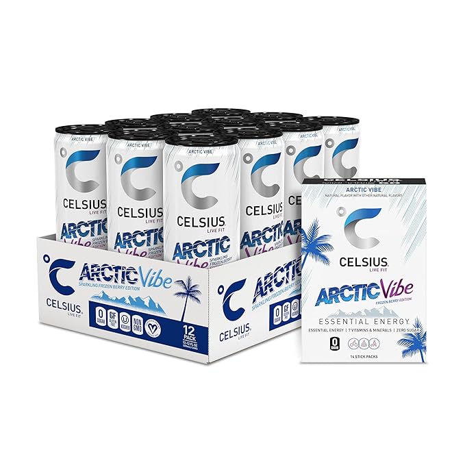 CELSIUS® Zero Sugar Energy Drink &amp Powder Stick Bundle Arctic Vibe