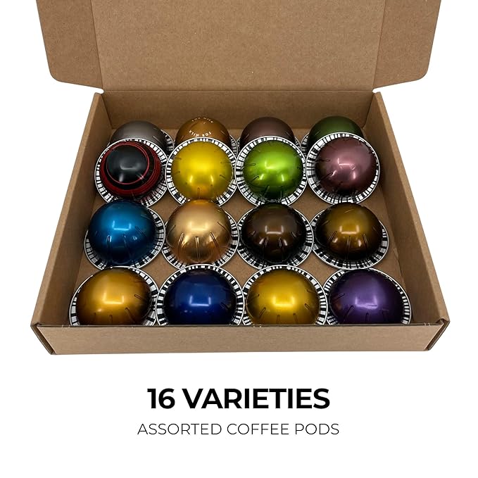 Discovery Coffee Sampler 16/32 Variety Pack | Assorted Coffee Pods with Flavor Guide | Coffee Gift Set (16 Variety)