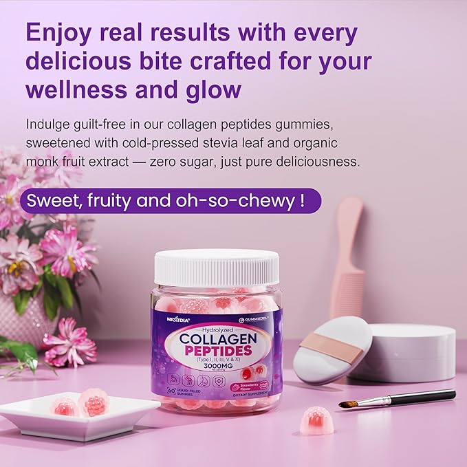 Collagen Gummies for Women &amp Men 3000mg Hydrolyzed Collagen Peptides with Antioxidant Blend &amp Digestive Enzymes Multi Collagen (Type IIIIIIVX) for Anti-Aging Hair Skin Nails Sugar Fr