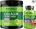 NATURELO Whole Food Beauty Multivitamin 60 Count Collagen Peptide Powder 45 Servings