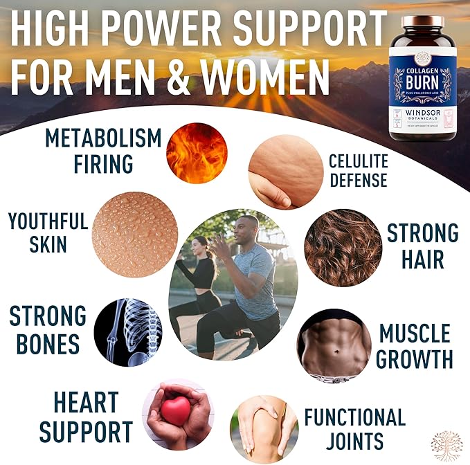 Thermogenic Multi Collagen Burn and Concentrated Liquid Collagen Enhanced Beauty and Health Support Bundle