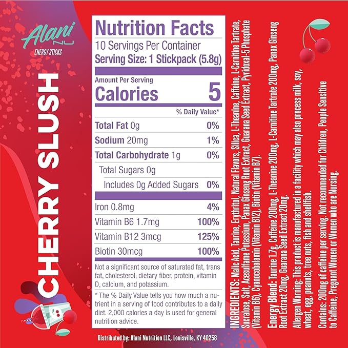 Alani_Nu Energy Drink Mix Variety Pack – 30 Count Instant Powder Sticks Value Pack 200mg Caffeine 0g Sugar 3 Flavors (Orange Kiss Cherry Slush &amp Pink Slush)