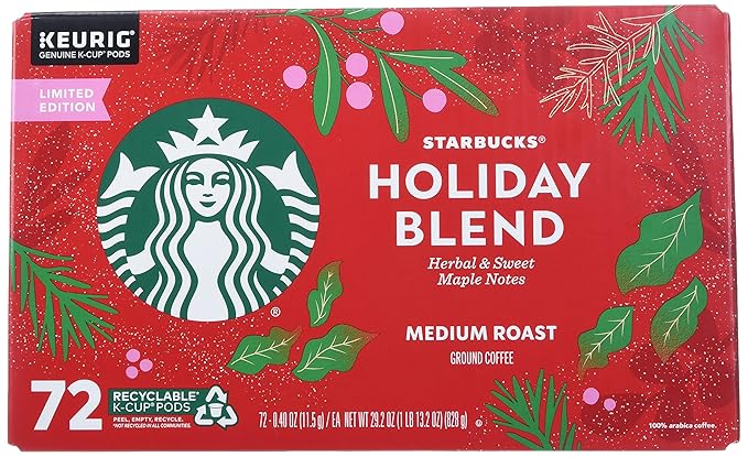 Starbucks Holiday Blend Medium Roast Coffee 72/ 0.40 Oz Net Wt 29.2 Oz ()