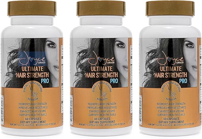 Joyce Giraud Ultimate Hair Strength Supplements 90-Day Supply Scientifically Formulated to Reduce Hair Loss 180 Capsules