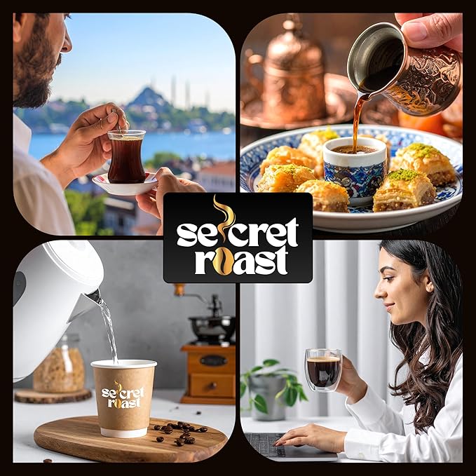 Secret Roast Ground and Roasted Turkish Coffee | Mediterranian Delight | 3.5 oz | Kosher | Pack of 12