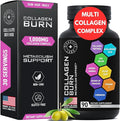 Thermogenic Multi Collagen Burn Capsules - Advanced Type I II III V X Hydrolyzed Collagen Peptides Plus Hyaluronic Acid - Metabolism Cellulite Skin Hair Nails Support - 90 Collagenic Burn Caps
