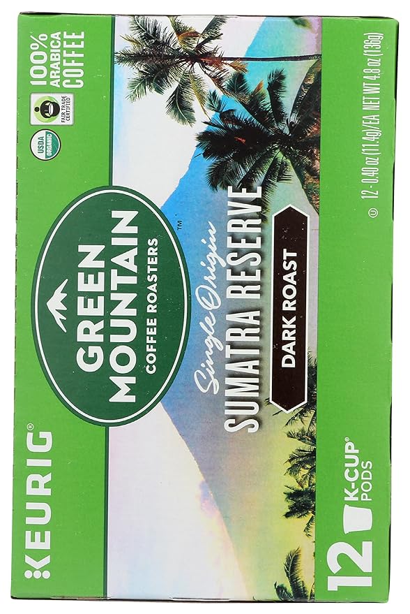 Green Mountain Coffee Organic K-Cup Sumatran 12-Count Packaging may Vary