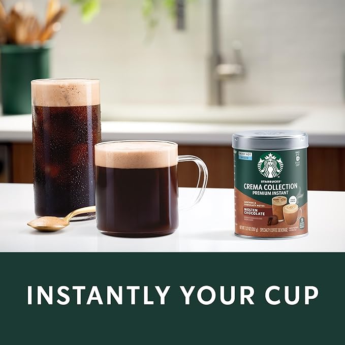 Starbucks Crema Collection Premium Instant Molten Chocolate Flavored Instant Coffee 100% Arabica Beans 3 Tins (7.12 Oz Each) 1.34 lb.