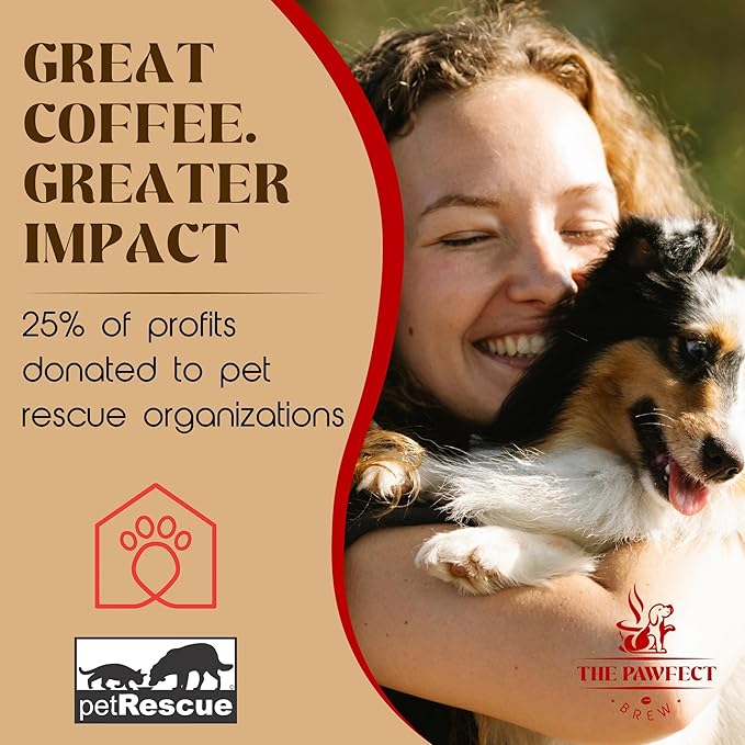 Dog Lover’s Coffee – Italo’s Italian Roast – Dark Roast by The Pawfect Brew – Specialty-Grade Drip Grind Freshly Roasted to Order – Bold &amp Smooth – 25% of Profits Donated to Animal Rescue – 1LB B