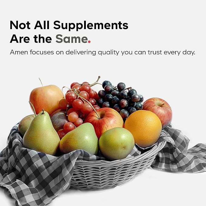 Amen Multi Collagen Peptides Capsules with Hyaluronic Acid and Vitamin C - 5 Types of Collagen Protein Type I II III V X - Grass Fed Hydrolyzed - 18 Amino Acids - Collagen Supplement - 90 Pills