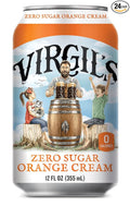 Virgil's New All-Natural Zero Sugar Orange Soda 12-oz (24 Cans)