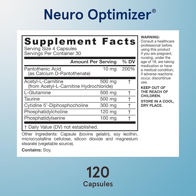 Jarrow Formulas Neuro Optimizer 120 Capsules 30 Day Supply