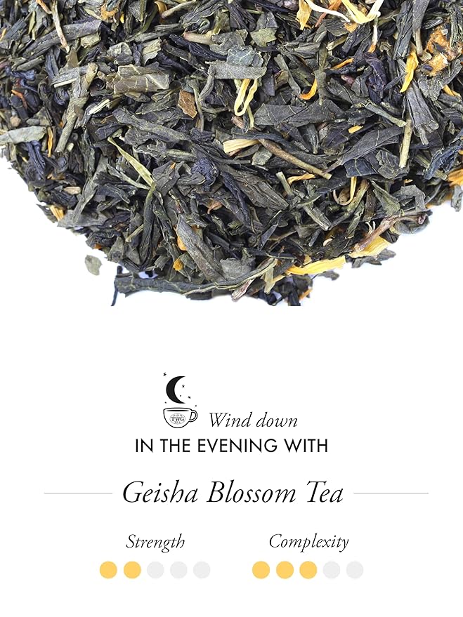 TWG Tea | Geisha Blossom Tea | Green Tea | Passionfruit &amp Marigold Petals | 15 Hand Sewn Cotton Teabags | Gift Set
