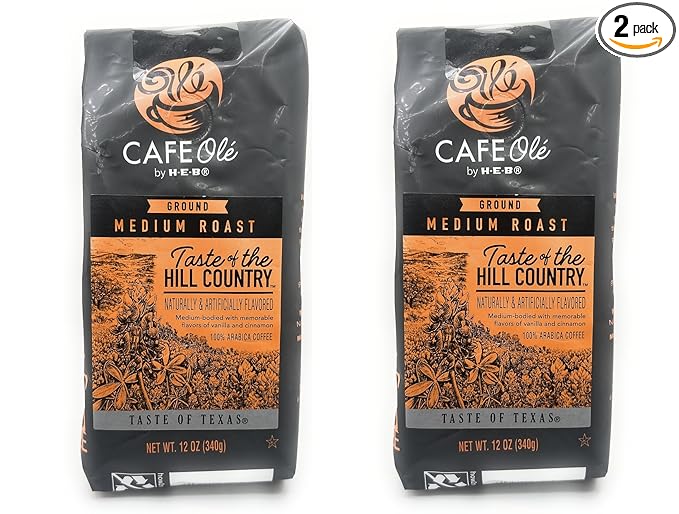 Cafe Ole HEB Ground Coffee 12oz - 2 bags (Taste of the Hill Country)
