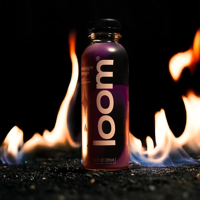 Midnight Mango Juice Drinks by Loom Low Sugar Juice Real Fruit No Added Sugar Healthy Hydration 30 Calories 12 oz bottles 12 pack