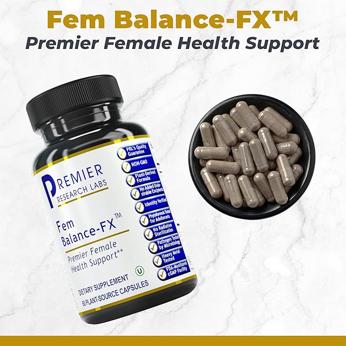 Premier Research Labs Fem Balance FX- Chasteberry Supplement for Women Hormone Balance Support Chaste Tree Supplement w/Organic Chasteberry Extract Natural Support for Women- 60 Vegetarian Capsules