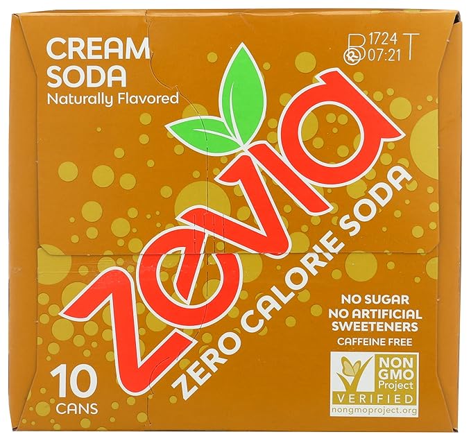 Zevia Zero Calorie Soda Cream 12 Fluid Ounce