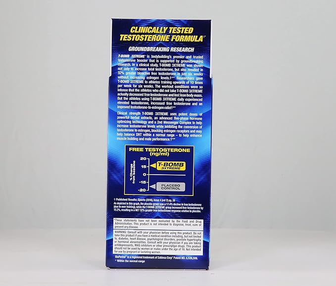 MHP T-Bomb 3xtreme Clinically Tested Testosterone Booster for Men Increase Libido 168 Count