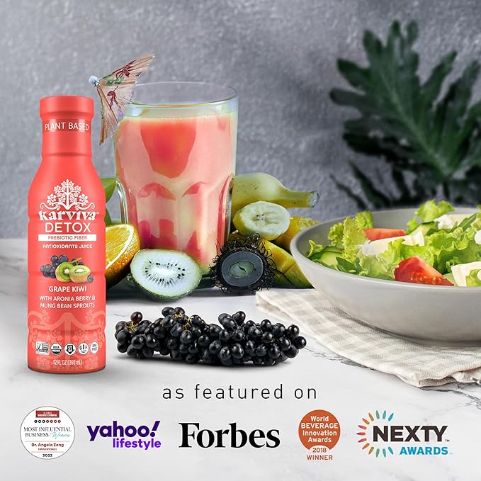 Organic Detox Juice 100% Real Sprout &amp Berry Juice – Ancient Remedy Users Proven for Digestive &amp Liver Health Allergy Relief &amp Skin Radiance Antioxidants &amp Prebiotic Fiber Low Glyc