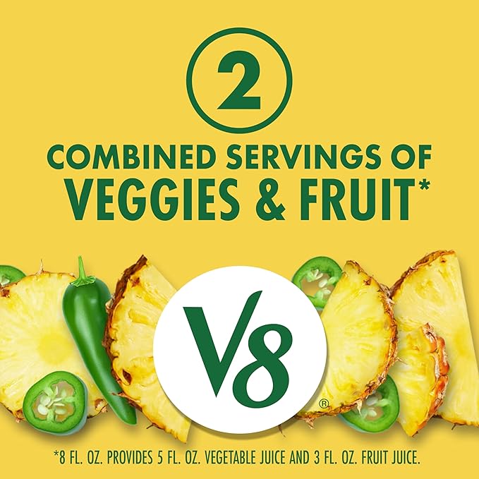 V8 Pineapple Jalapeno 100% Fruit and Vegetable Juice 8 fl oz Can (24 Pack)
