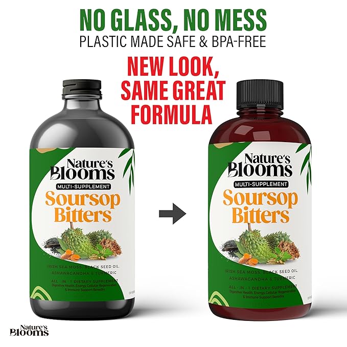 Soursop Bitters Liquid Supplement 16 oz | Nature's Best Bitters | Health-Focused Ingredients for Traditional Wellness &amp Cleanse Support